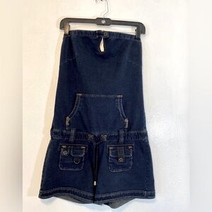 Vintage Guess L.A. 1981- chambray stretch strapless drop waist romper Size SP